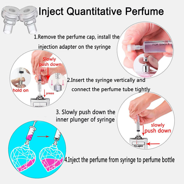 MUB 10Ml Perfume Refill Pump Tools, Perfume Decanter Kit Dispenser with Adapter Tools for Perfumes Transfer, Plastic Perfume Extractor Syringe