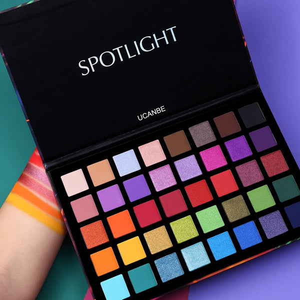 UCANBE Spotlight Eyeshadow Palette Professional 40 Color Eye Shadow Matte Shimmer Makeup Pallet Highly Pigmented Colorful Powder Long Lasting