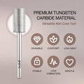 Pana 3/32" Flat Top Nail Carbide Bit - Silver Large Barrel Head (Grit: Fine - F) for Electric Dremel Drill Machine
