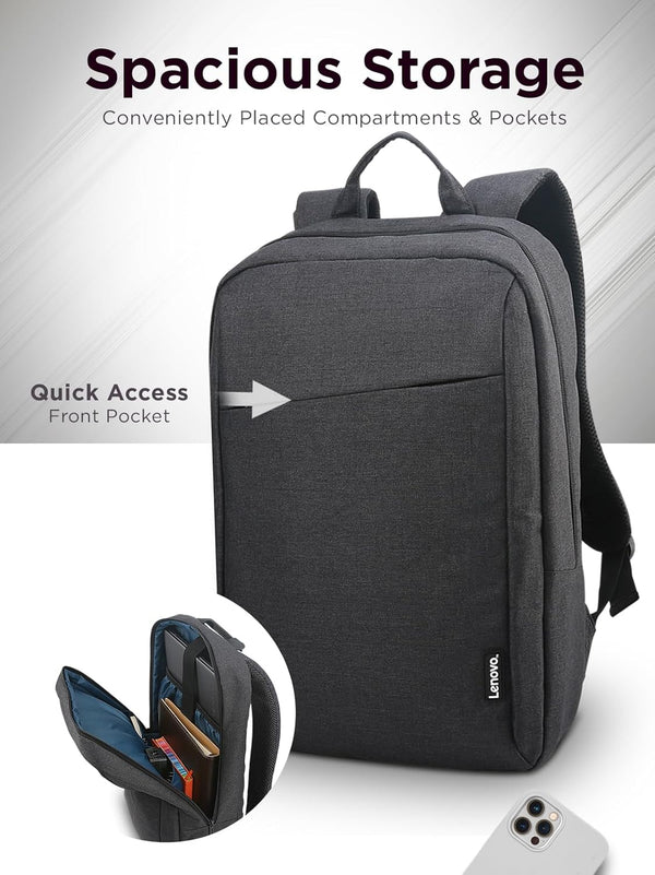 Lenovo Laptop Backpack B210, 15.6-Inch Laptop/Tablet, Durable, Water-Repellent, Lightweight, Clean Design, Sleek for Travel, Business Casual or