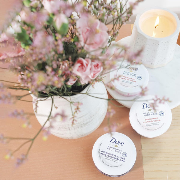 Dove Nourishing Body Care, Face, Hand, and Body Beauty Cream for Normal to Dry Skin Lotion for Women with 24-Hour Moisturization, 12-Pack, 2.53 Oz