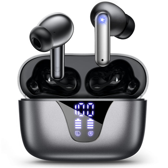ZIUTY Wireless Earbuds, 2025 Bluetooth Headphones, 50Hrs Stereo Deep Bass Ear Buds with Power Display Charging Case, Bui
