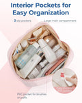 BAGSMART Makeup Bag, Travel Cosmetic Bag, Puffy Padded Make Up Bag for Women, Makeup Organizer Case, Wide-open Pouch Purse, Travel Essentials,