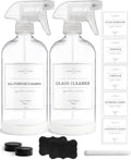 Vine Creations Glass Spray Bottles, 2 Pack Refillable Spray Bottles for Cleaning Solutions, Clear Spray Bottle for Plants, Water Spray Bottle