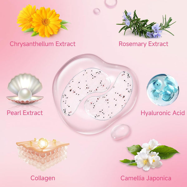 POSTA 20Pairs/40Pcs Collagen under Eye Patches, Glitter under Eye Mask for Dark Circles and Puffiness, Hydrating Eye Skincare Reduce Wrinkles and