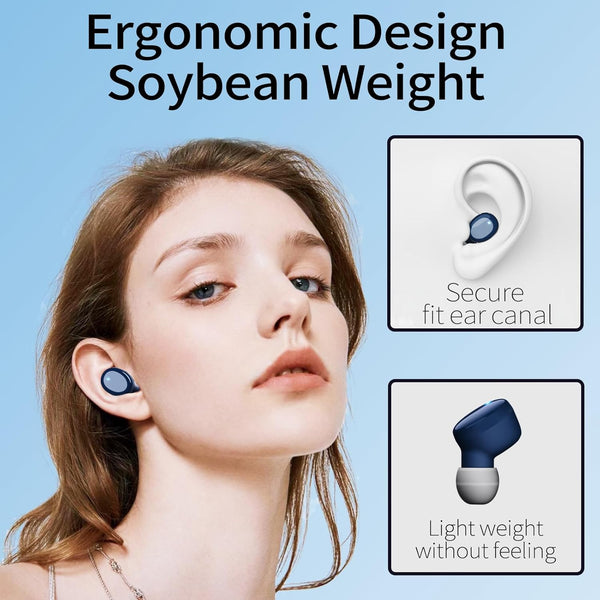 Wireless Earbuds In-Ear Headphones Bluetooth 5.3 with Built-In Mics Deep Bass Clear Call Ultralight Headsets up to 30H Play Time for Studying