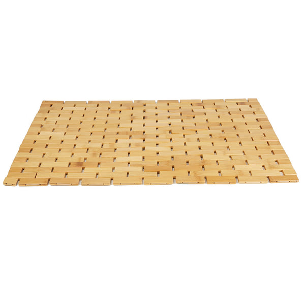 Mind Reader Bath Mat, Shower Mat, Bathtub Mat, Bathroom Accessory, Wood, Rayon from Bamboo, 23.5"L X 16.5"W X 0.4"H, Brown