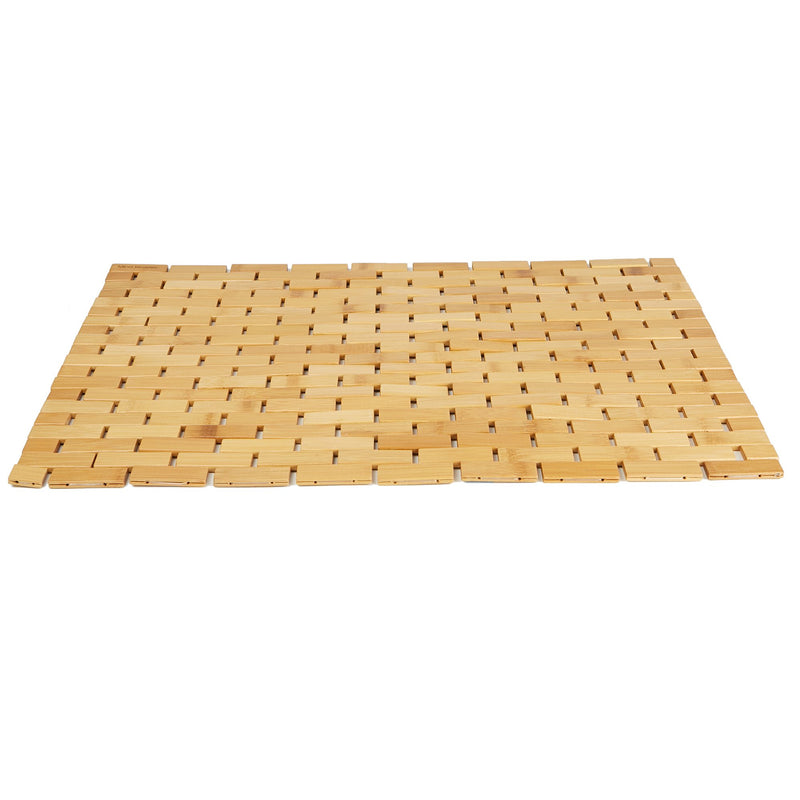 Mind Reader Bath Mat, Shower Mat, Bathtub Mat, Bathroom Accessory, Wood, Rayon from Bamboo, 23.5"L X 16.5"W X 0.4"H, Brown