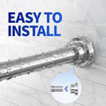 Shower Curtain Rod, 1" Diameter Heavy Duty Tension Shower Rod, Non Slip Adjustable 28-46 Inch No Drilling Shower Curtain Rods Spring Tension for