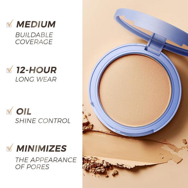SACE LADY Face Powder Waterproof Sets Makeup, Controls Shine, Smooth Fine Lines for Flawless Lightweight Finish, Long Lasting Matte Compact
