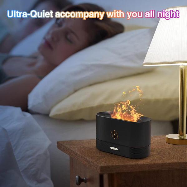 Colorful Flame Air Aroma Diffuser Humidifier, Upgraded 7 Flame Colors Noiseless Essential Oil Diffuser for Home,Office,Yoga with Auto-Off