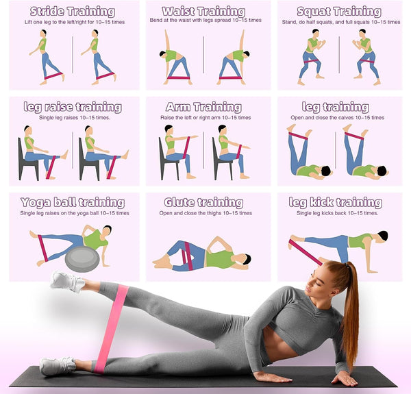 Resistance Loop Exercise Bands, Resistance Bands Exercise Bands for Home Fitness, Stretching, Strength Training, Physical Therapy,Elastic Workout