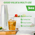 Lilymicky 500 Pack 3 Oz Clear Plastic Small Disposable Bathroom Cups, Multi-Use Mouthwash & Tasting Cups
