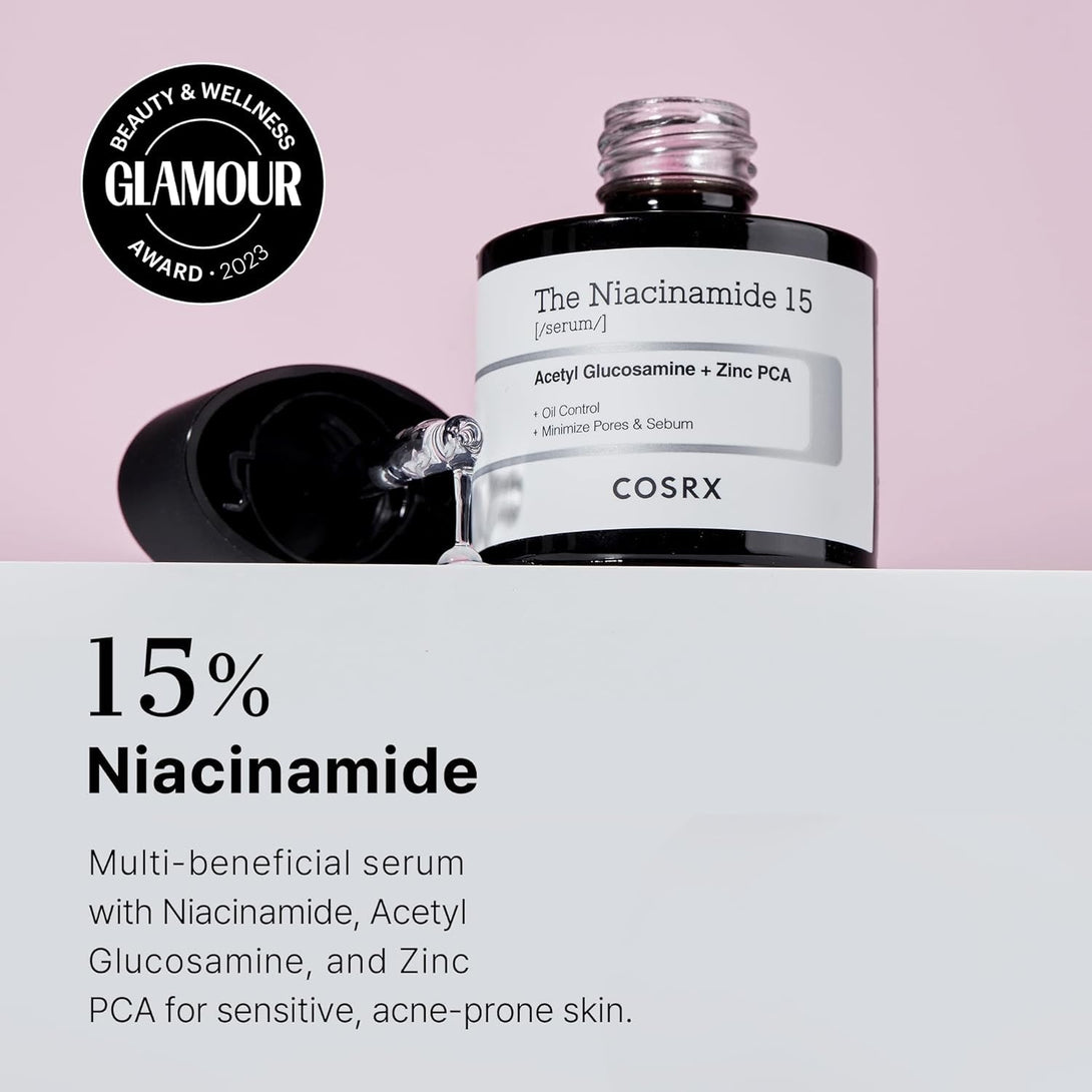 COSRX 15% Niacinamide Face Serum, 0.67 Fl Oz, Pore Minimizer Serum for Face, Even Skin Tone, Korean Skin Care