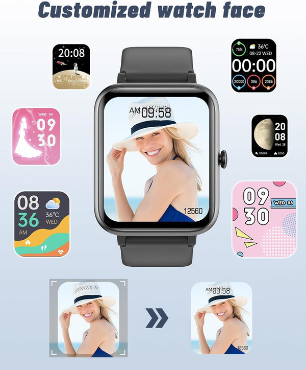 GRV Smart Watch for Ios and Android Phones (Answer/Make Calls), Watches for Men Women IP68 Waterproof Smartwatch Fitness Tracker Watch with Heart