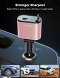?Upgraded? SUPERONE Retractable Car Charger 4 in 1, Fast Car Phone Charger with Cord 2.6Ft, USB C Car Charger Adapter, Compatible with Iphone