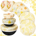 6 Pcs Beeswax Bowl Covers Reusable Cloth Bowl Covers Elastic Fabric Dish Cover Beeswax Food Wraps Cotton Kitchen Storage Containers Lids Kitchen