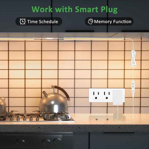 Maylit under Cabinet Lights Plug In, 3 Pcs 12 Inch Ultra Thin under Cabinet Lighting, Super Bright Warm White under Counter Lights for Kitchen,