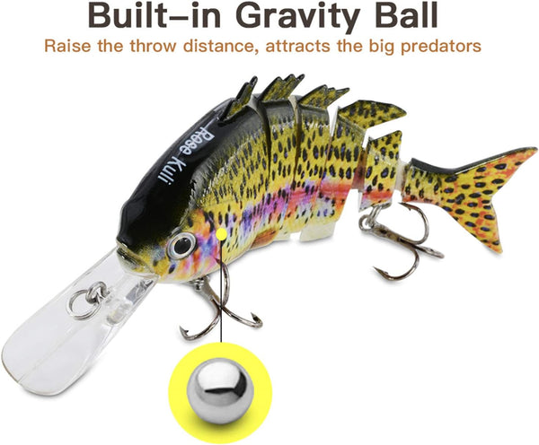 Fishing Lures for Bass Trout Topwater Multi Jointed Swimbaits Slow Sinking Bionic Swimming Lures Bass Freshwater Saltwater Bass Lifelike Fishing