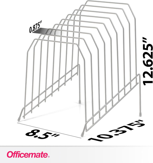 Officemate Large Incline 8 Compartment Wire Caddy, Black, 8.5 X 10.375 X 12.625 Inches