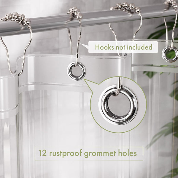 Amazerbath Shower Curtain Liner, 72X72 Clear Shower Curtain Liner, Waterproof Plastic Shower Liner, Cute Lightweight PEVA Shower Curtain for