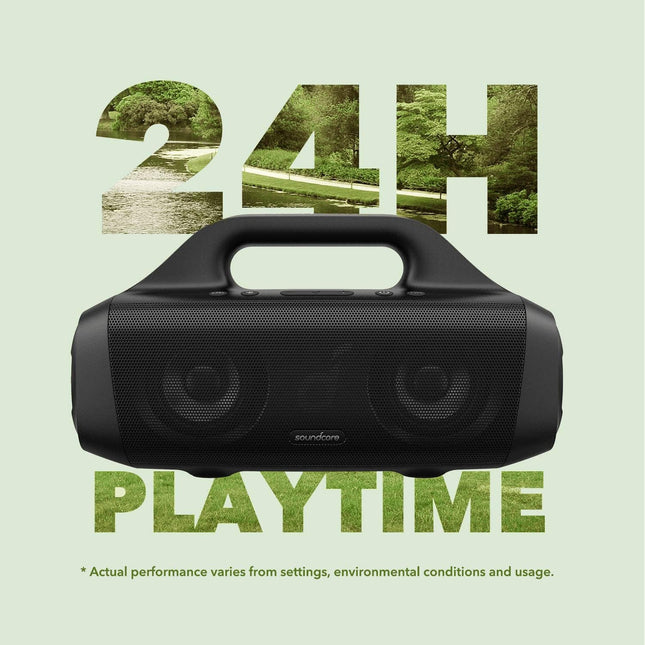 Soundcore Anker Motion Boom Waterproof Bluetooth Speaker with Titanium Drivers, Bassup Technology, IPX7, 24H Playtime, A