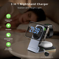Aluminum 3 in 1 Wireless Charging Station,Foldable Wireless Charger for Apple Magsafe with Light,Portable Travel Magnetic Charger Stand for Iphone