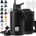 Insulated Water Bottle | Thickened Stainless Steel Vacuum Metal Thermos | Portable Sports Half Gallon Large Water Jug for Gym and Hiking with