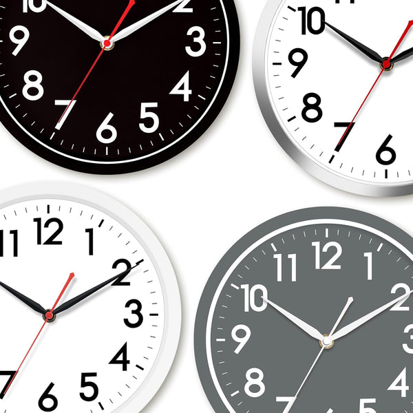 AKCISOT Wall Clock Modern Black Silent Non Ticking Wall Clocks Battery Operated 12 Inch, Small Analog Classic Clock Decorative for Bedroom,