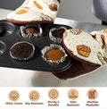 Folkulture Mini Oven Mitts Heat Resistant 5.75"X9", Set of 2 Orange Oven Mittens, Short Oven Gloves with Hanging Loop, Boho Oven Accesorries,