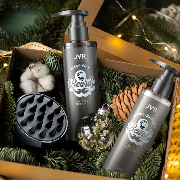 JVR Beard Wash and Beard Conditioner for Men, Beard Shampoo Cleanse and Reduces Frizz, Soften & Strengthens, Organic with Coconut, Aloe, Provides