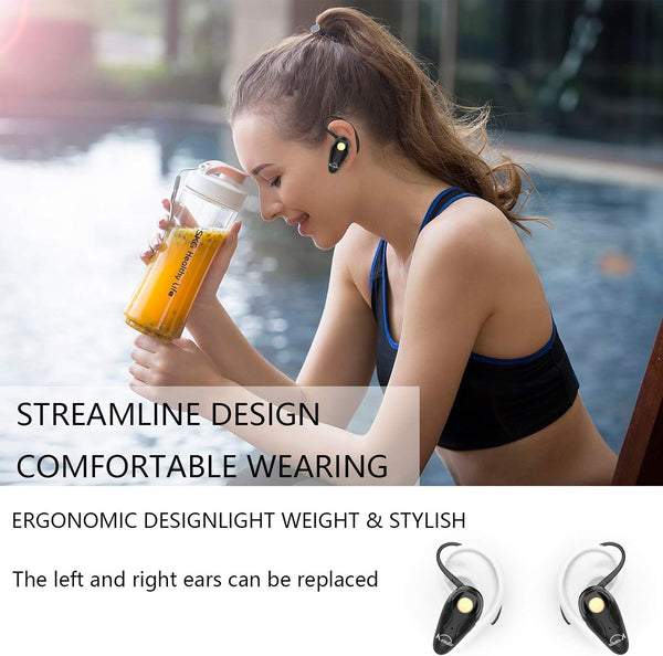 Bluetooth Headset, V5.0 Ultralight Wireless Headphone Cell Phone Earpiece with Mic Headsetcase,Volume Control, Handsfree Earbud,Compatible with