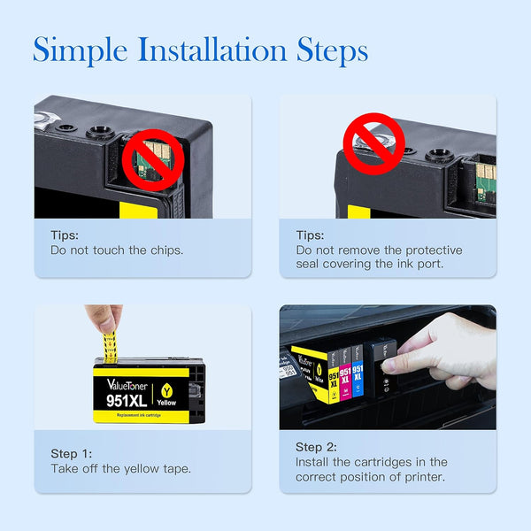 Valuetoner Compatible Ink Cartridge Replacement for HP 950XL 951XL 950 XL 951 XL for Officejet Pro 8600 8610 8100 8615 8620 8630 8660 251Dw