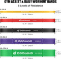 Odoland 5 Packs Pull Up Assist Bands, Pull Up Straps, Resistance Bands with Door Anchor and Handles, Stretch Mobility, Powerlifting and Extra