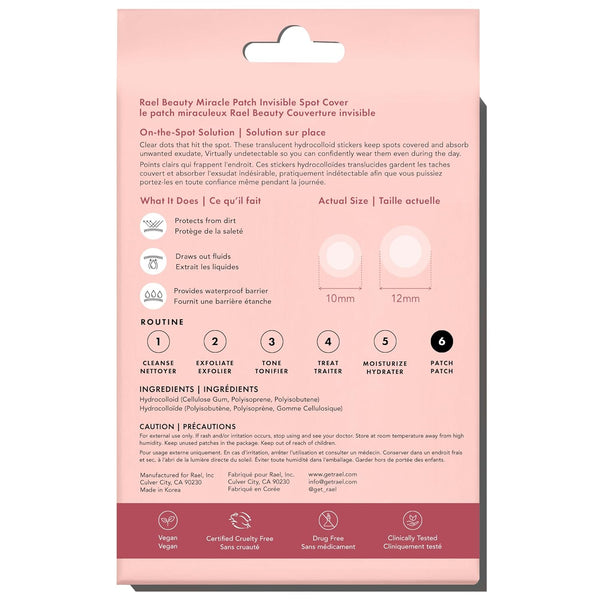 Rael Pimple Patches, Miracle Invisible Spot Cover - Hydrocolloid Acne Patch, Treatment for Breakouts, Absorbs Zits & Blemish, Korean Skin Care, 2