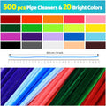 Iooleem 500Pcs Multi-Colored Pipe Cleaners, Chenille Stems, Pipe Cleaners for Crafts, Pipe Cleaner Crafts, Art and Craft Supplies.
