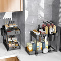 Under Sink Organizers and Storage, 2 Pack Large Capacity Heavy Load Pull-Out under Sink Shelves with Sliding Drawer for Kitchen and Bathroom,