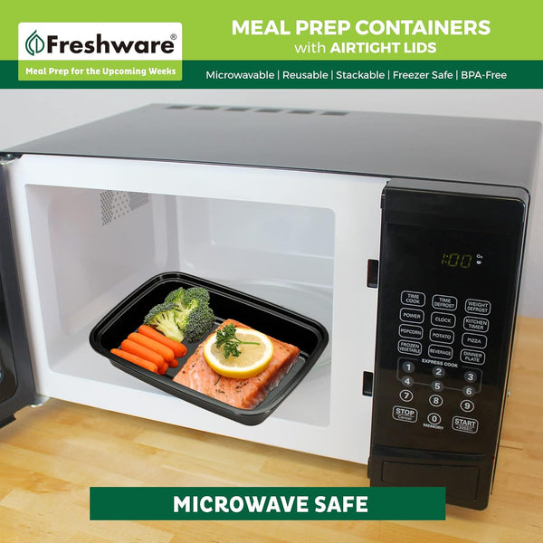 Freshware Meal Prep Containers [50 Pack] 1 Compartment Food Storage Containers with Lids, Bento Box, BPA Free, Stackable,