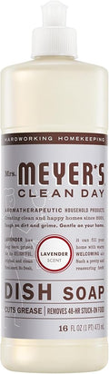 MRS. MEYER'S CLEAN DAY Liquid Dish Soap, Lavender Scent, 16 Ounce Bottle