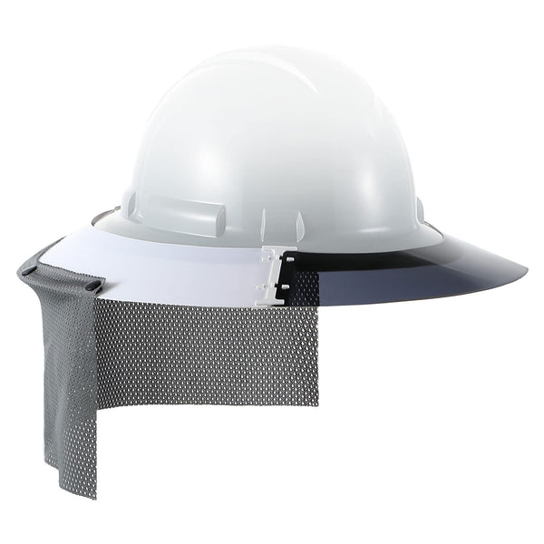 Feekoon Reusable Hard Hat Visor, with Neck Protector Breathable Shade Net Full Brim Hard Hat Sun Shade, Sun Protection Helmet Sun Shade,