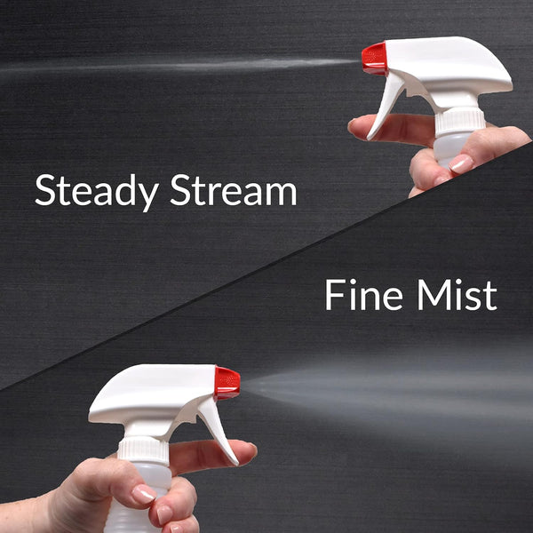 Pinnacle Mercantile Plastic Spray Bottles USA Made 4 Pack 16 Oz Heavy Duty No Leak Empty Refillable Spray Bottle Mist Stream for Cleaning