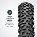 Schwinn Replacement Bike Tire, Folding Mountain Bike Tire, High Traction Knobs, Steel Bead Construction, Standard Bike Tires, Bicycle Replacement