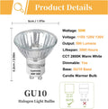 GU10+C 120V 50W Bulb - High Output 500LM GU10 Dimmable Bulb, MR16 GU 10 Base Bulbs Warm White GU 10 Halogen 50W Bulbs, Long Lasting 50 Watt MR16