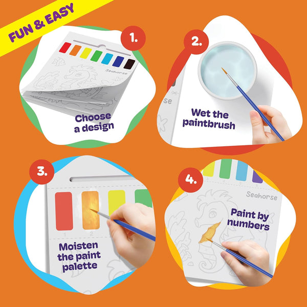 Paint with Water Coloring Book for Kids - Toddler Activities - Mess Free Color Activity - Painting Arts and Crafts for Toddlers Ages 2-4, 1-3, 3-5