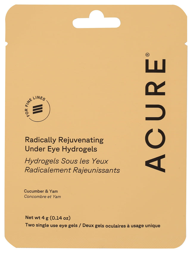Acure Radically Rejuvenating under Eye Hydrogel Mask, Provides Anti-Aging Support, & Silk Tree, Purple, Cucumber, 0.236 