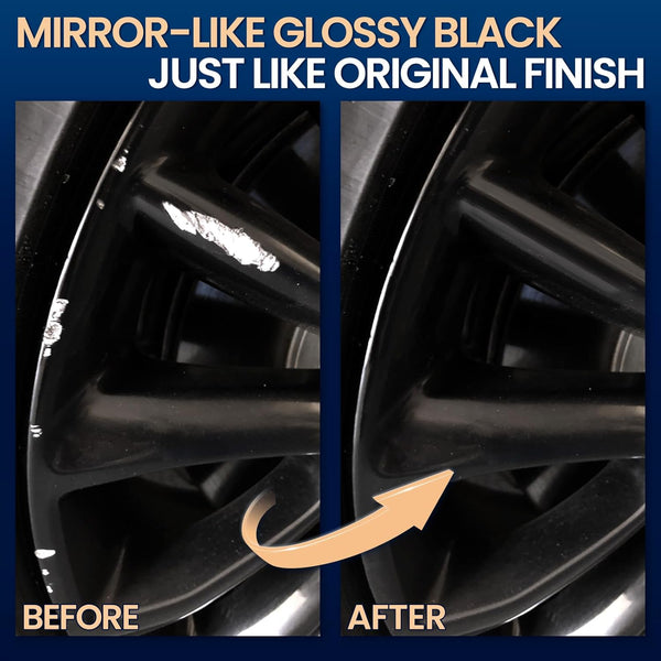 cocomfix Gloss Black Rim Touch Up Paint, Rim Paint Pen, Car Wheel Scratch Repair Kit for Curb Rash & Scratches, Universal Gloss Black Enamel paint