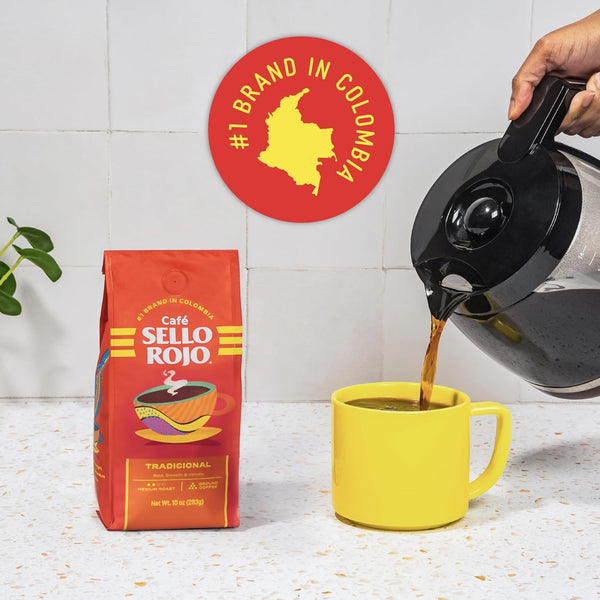 Sello Rojo, Tradicional Medium Roast Ground Coffee Bag, 16 Oz