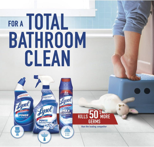 Lysol Toilet Bowl Cleaner Gel, for Cleaning and Disinfecting, Stain Removal, Forest Rain Scent, 24Oz