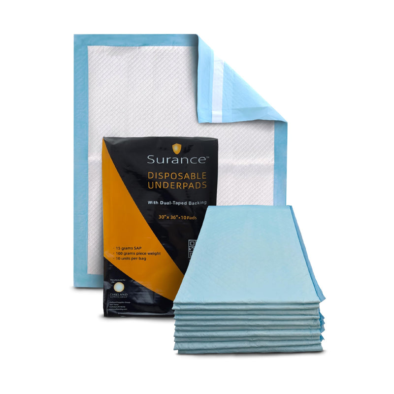 Incontinence Bed Pads - 10 Pack 30" X 36" - Waterproof Medical Pads for Seniors, Pets & Babies - Hospital Disposable Pee Underpads for Bed - Adult