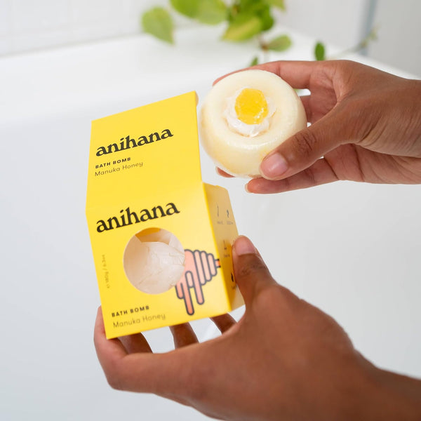 ANIHANA Bath Bombs with Coconut Oil, Paraben Free, Hand-Crafted Luxury Fizzers, Refreshing Manuka Honey Scent, 6.3 Oz Each, 3 Pack
